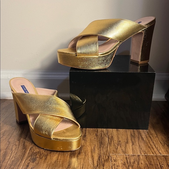 Stuart Weitzman Shoes - Stuart Weitzman Gold Platform Heels
